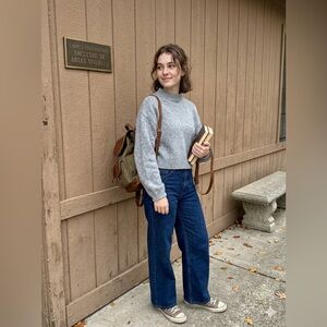 SHEIN Soft Gray Cowl Neck Sweater